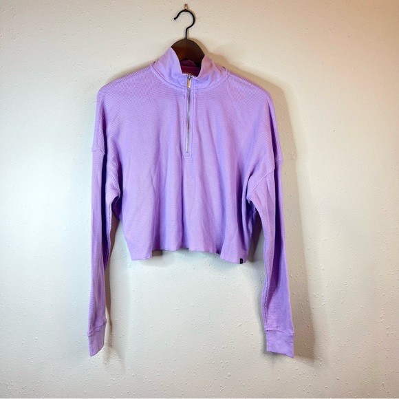Calvin Klein Jeans Women’s Lilac Long Sleeves Crop Top Size XS NWT - Picture 1 of 9